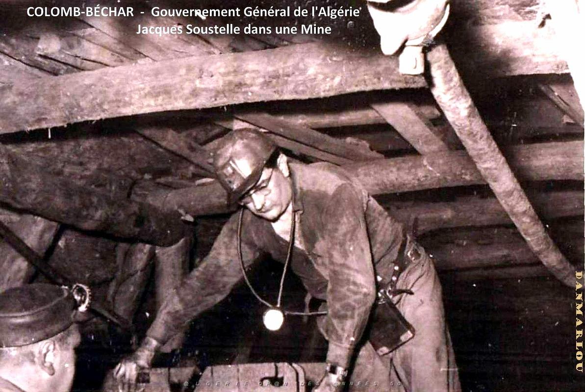 Colomb-Bechar - Gouverneur Jacques Soustelle dans la Mine.jpg